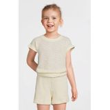 Anytime - Mouwloze Top - Off-White - Katoen - Ingebreid Patroon