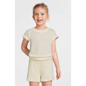 Anytime - Mouwloze Top - Off-White - Katoen - Ingebreid Patroon