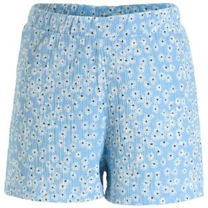 Anytime - Crinkle Short - Lichtblauw - Bloemenprint