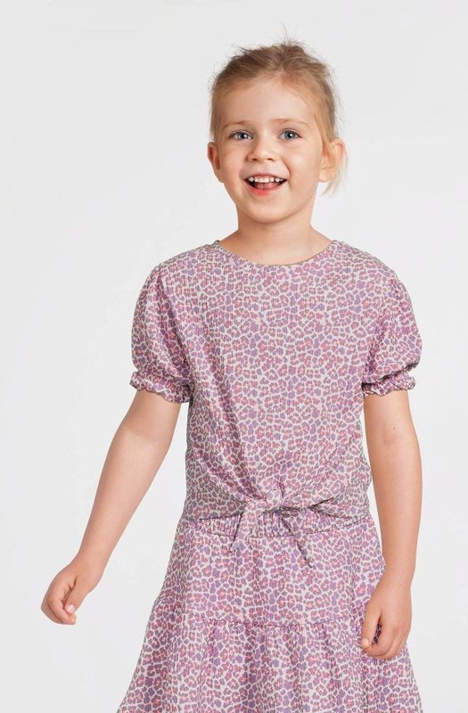 Anytime - Crinkle Top - Roze - Panterprint