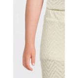 Anytime - Flared Broek - Off-White - Katoen - Ingebreid Patroon