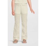 Anytime - Flared Broek - Off-White - Katoen - Ingebreid Patroon