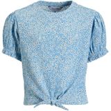 Anytime - Crinkle Top - Lichtblauw - Met Bloemenprint