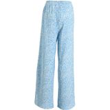 Anytime - Wide Leg Crinkle Broek - Lichtblauw - Bloemenprint