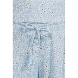 Anytime - Wide Leg Crinkle Broek - Lichtblauw - Bloemenprint