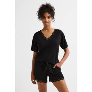 Dreamcovers - Shortama - Zwart - Korte Mouwen - V-hals