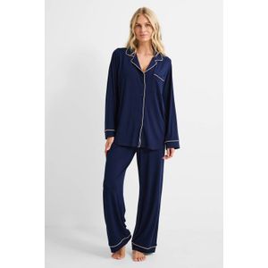 Dreamcovers - Pyjama - Donkerblauw - Lange Mouwen - Reverskraag