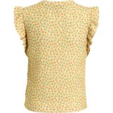 Anytime - Crinkle Top - Geel - Met Ruffles - Bloemenprint