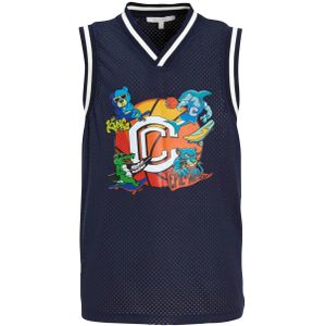 Coolcat - Mase - Mesh Singlet - Donkerblauw - Mouwloos - V-hals