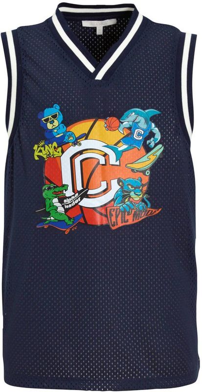 Coolcat - Mase - Mesh Singlet - Donkerblauw - Mouwloos - V-hals