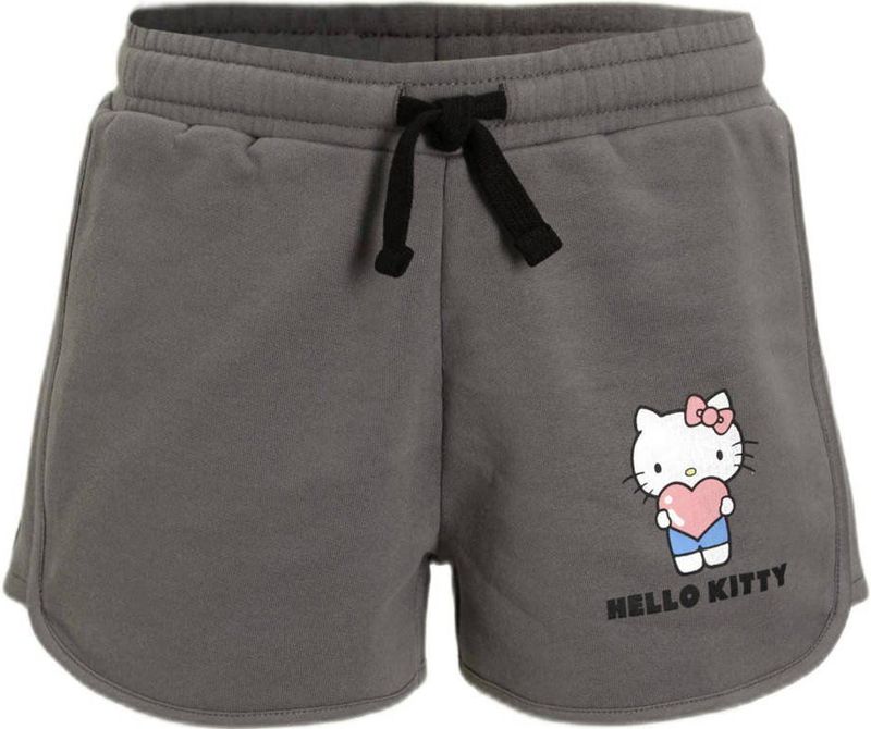 Coolcat - Sweatshort - Katoen - Zwart - Hello Kitty Print