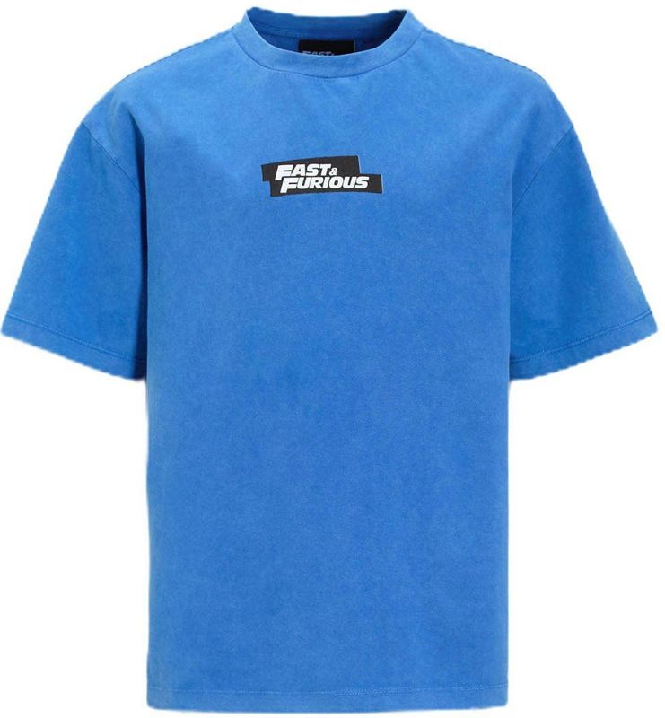 Coolcat - T-shirt - Blauw - Fast & Furious - Relaxed Fit
