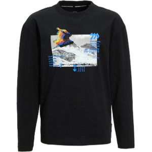 Me & My Monkey - Longsleeve - Zwart - Snowboardprint