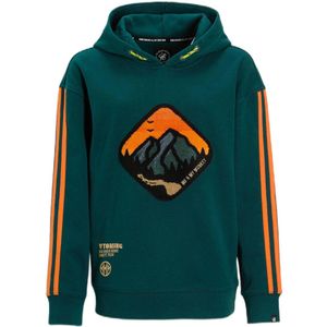 Me & My Monkey - Hoodie - Donkergroen - Met Chenille Patch