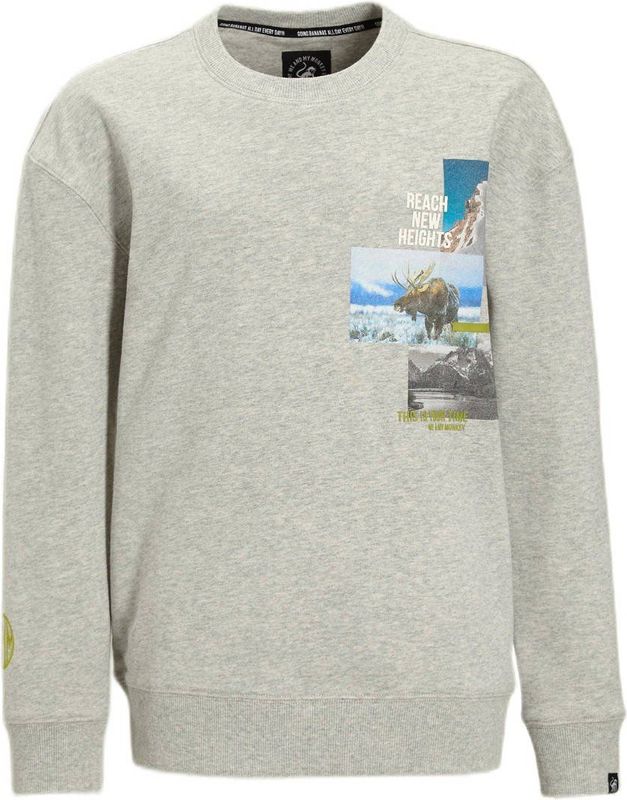 Me & My Monkey - Sweater - Grijs - Met Printopdruk