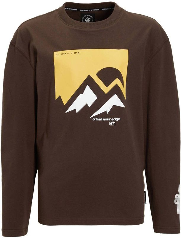 Me & My Monkey - Longsleeve - Donkerbruin - Met Printopdruk