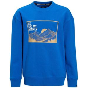 Me & My Monkey - Trui - Kobaltblauw - Met Printopdruk