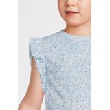 Anytime - Crinkle Top - Blomenprint - Lichtblauw - Luchtige Stof