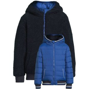 Anytime - Korte Gewatteerde Reversible Jas - Blauw