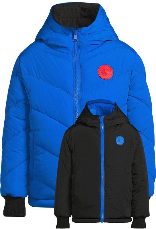 Orange Stars - Omkeerbare Jas - Jongens - Gewatteerd en Effen - Winterjassen