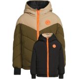 Orange Stars - Otis - Gewatteerde Jas - Khaki/beige/zwart - Reversible
