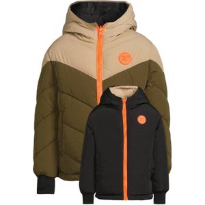 Orange Stars - Otis - Gewatteerde Jas - Khaki/beige/zwart - Reversible