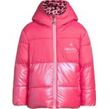 Orange Stars - Isa - Reversible Jas - Bloemenprint - Capuchon - Lange Mouwen - Colourblock Detail