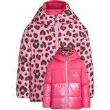 Orange Stars - Isa - Reversible Jas - Bloemenprint - Capuchon - Lange Mouwen - Colourblock Detail