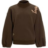 Me & My Monkey sweater met borduursel donkerbruin