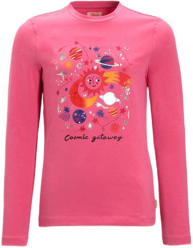 Orange Stars - Longsleeve - Roze - Met Printopdruk