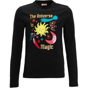 Orange Stars - Longsleeve - Zwart - Met Printopdruk - Lange Mouwen