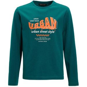 Orange Stars - Alwin - Longsleeve - Petrol - Katoen - Ronde Hals