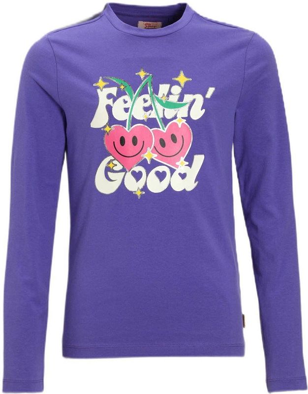 Orange Stars - Longsleeve - Paars - Met Printopdruk