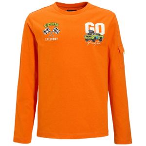 Orange Stars - Longsleeve - Oranje - Met Borstzakje en Printopdruk