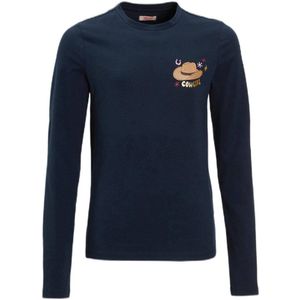 Orange Stars - Longsleeve - Navy - Met Glitterprint Cowboyhoed