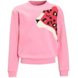 Orange Stars - Lizzie - Fleece Sweater - Roze - Panter Printopdruk