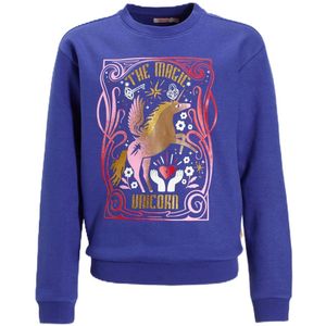 Orange Stars - Sweater - Paars - Met Glitter Printopdruk - Ronde Hals - Lange Mouwen