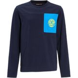 Orange Stars - Longsleeve - Donkerblauw - Colorblock met Patch Jasper