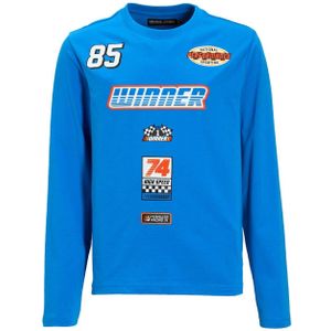 Orange Stars - Luca - Longsleeve - Blauw - Logo Print