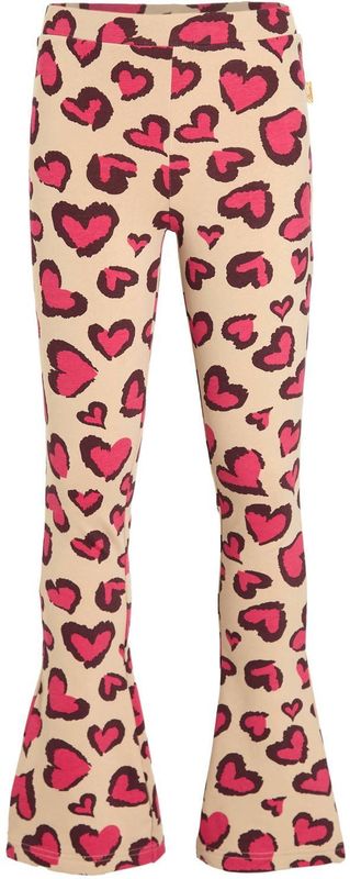 Orange Stars - Elise - Flared Broek - Beige - Hartjesprint