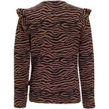 Orange Stars - Razi - Longsleeve - Bruin - Met Ruches