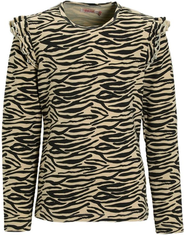 Orange Stars - Longsleeve - Beige - Razi - Met Ruches