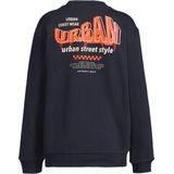 Orange Stars - Sweater - Donkerblauw - Urban Street Wear - Ronde Hals - Lange Mouwen