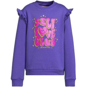 Orange Stars - Charlotte - Sweater - Paars - Met Printopdruk en Ruches