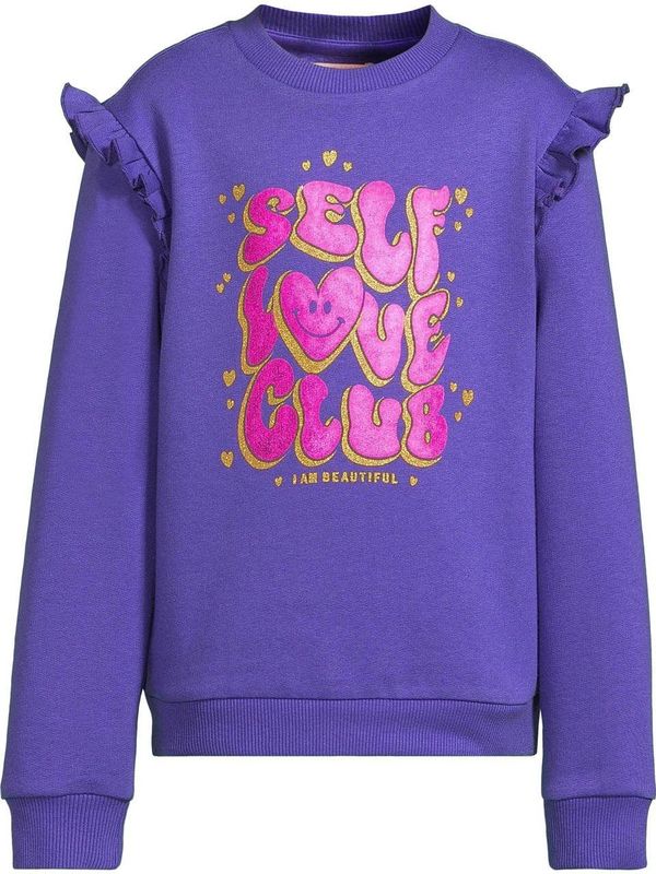 Orange Stars - Charlotte - Sweater - Paars - Met Printopdruk en Ruches