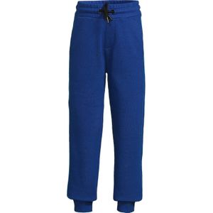 Orange Stars - Fleece Joggingbroek - Blauw - Met Contrasterende Bies