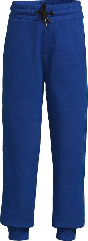 Orange Stars - Fleece Joggingbroek - Blauw - Met Contrasterende Bies
