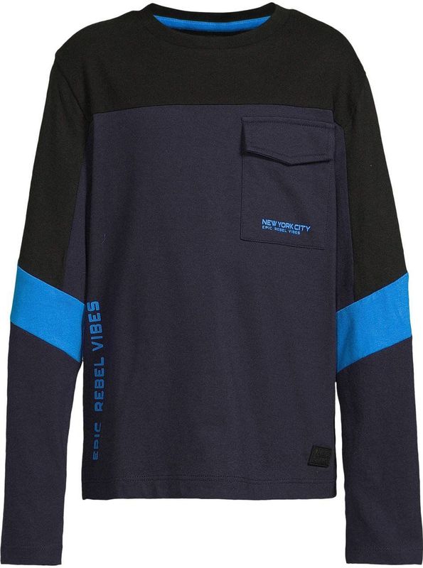 Orange Stars - Longsleeve - Multi - Colorblock met Printopdruk