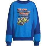 Orange Stars - Fleece Sweater - Lev Blauw - Ronde Hals - Lange Mouwen