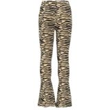 Orange Stars - Rava - Flared Broek - Beige - Zebraprint